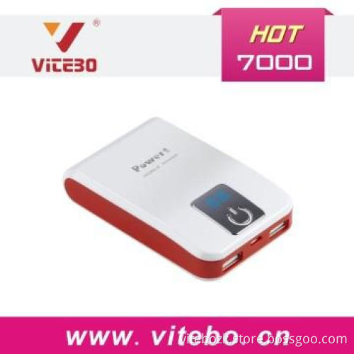7000mAh Smart Power Bank for BlackBerry Dual Outputs 5V 2A 2A